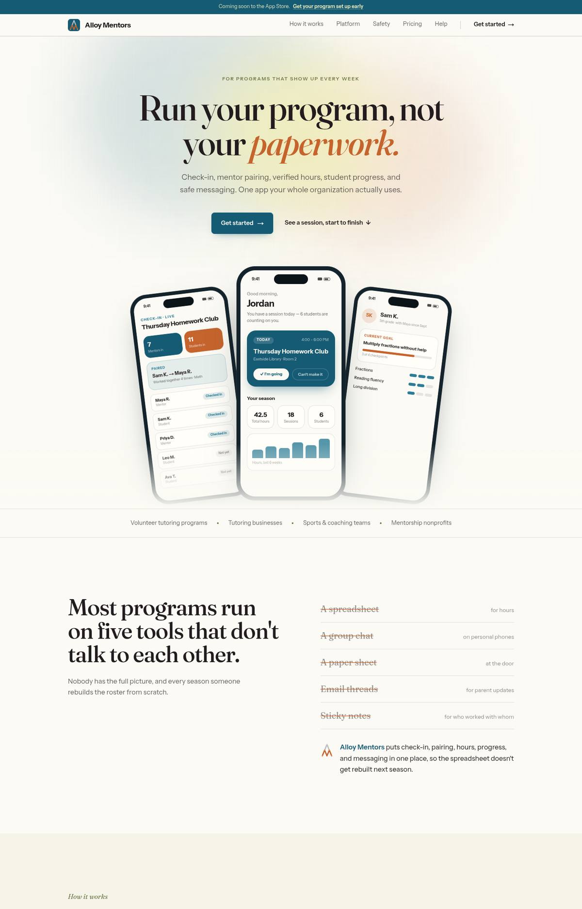The Alloy Mentors website