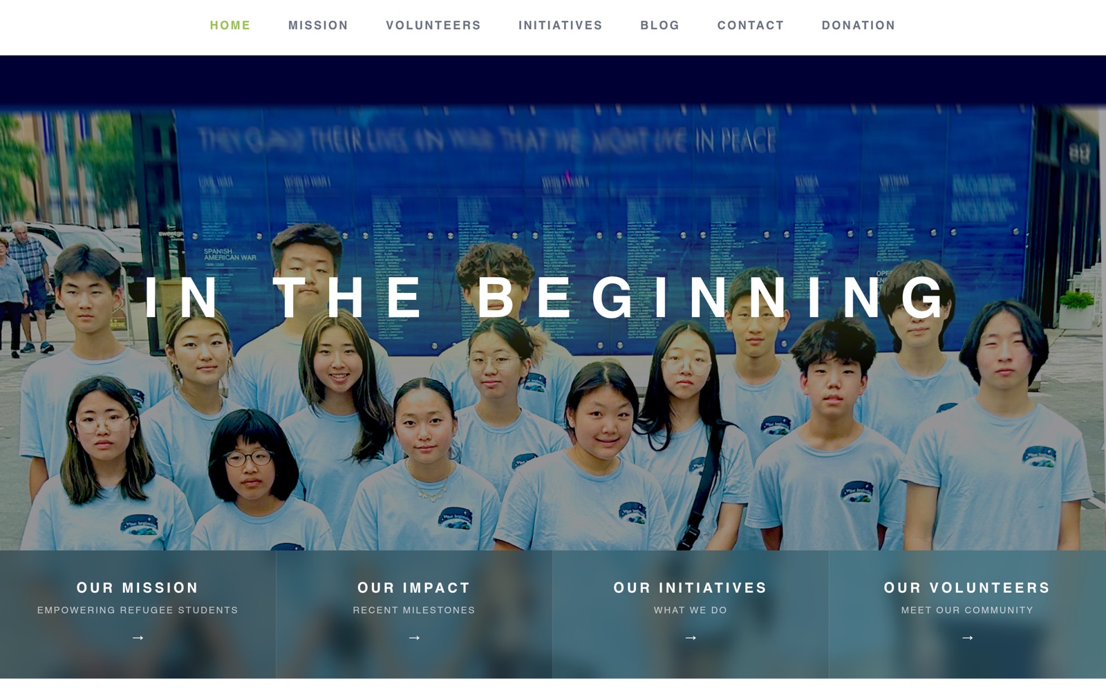 In The Beginning homepage