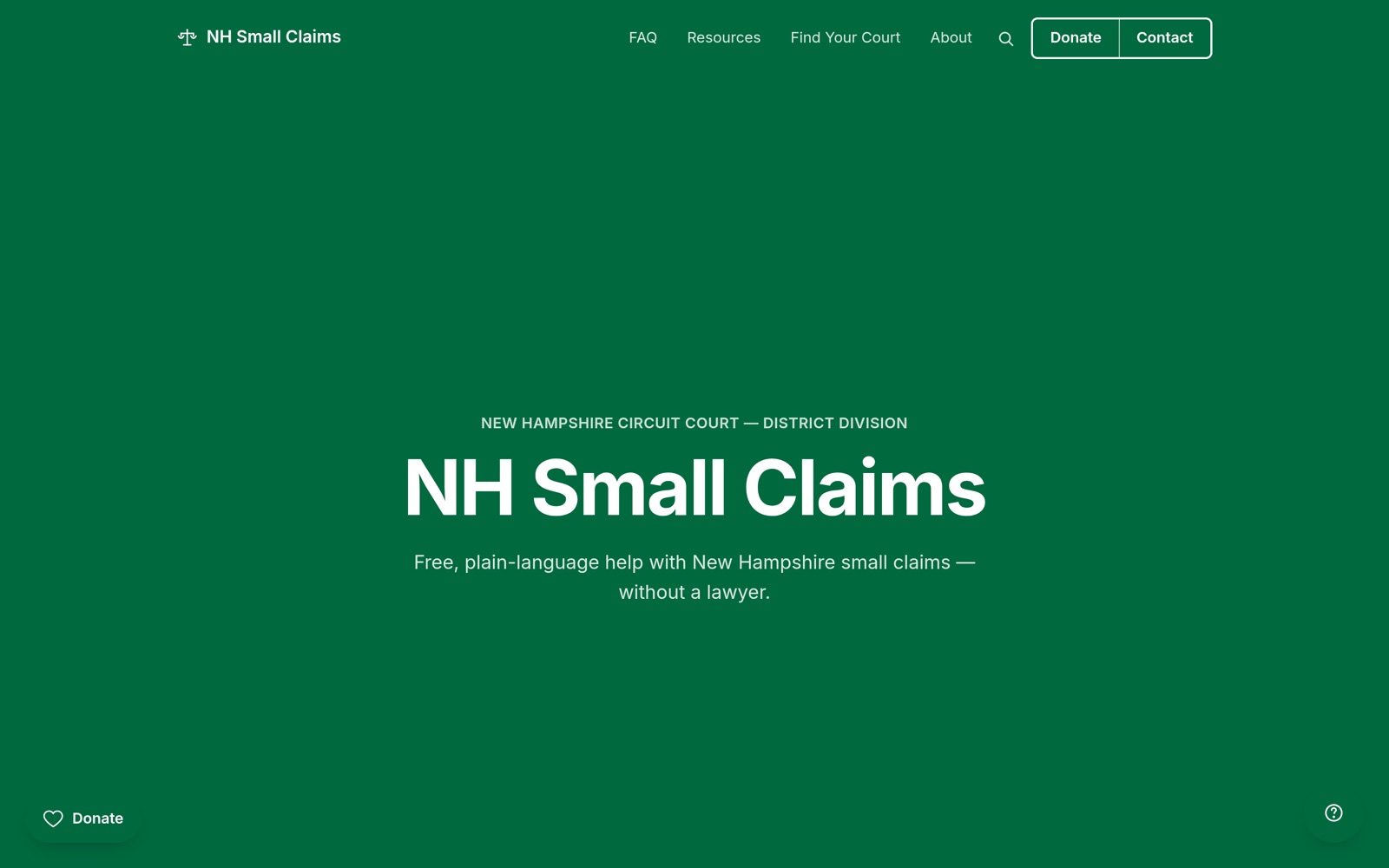 NH Small Claims homepage